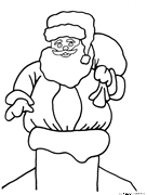 Disegni di Natale da colorare Babbo Natale camino
